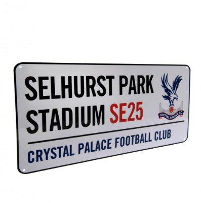 Crystal Palace Straatbord - Wit (40cm x 18cm)
