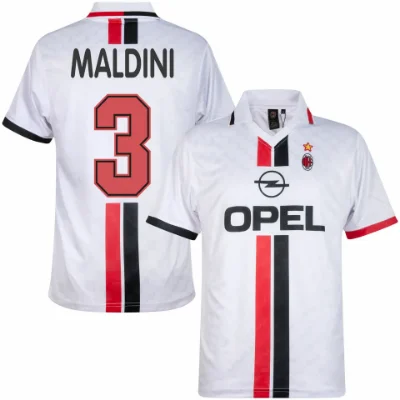 AC Milan Retro Shirt Uit 1995-1996 + Maldini 3