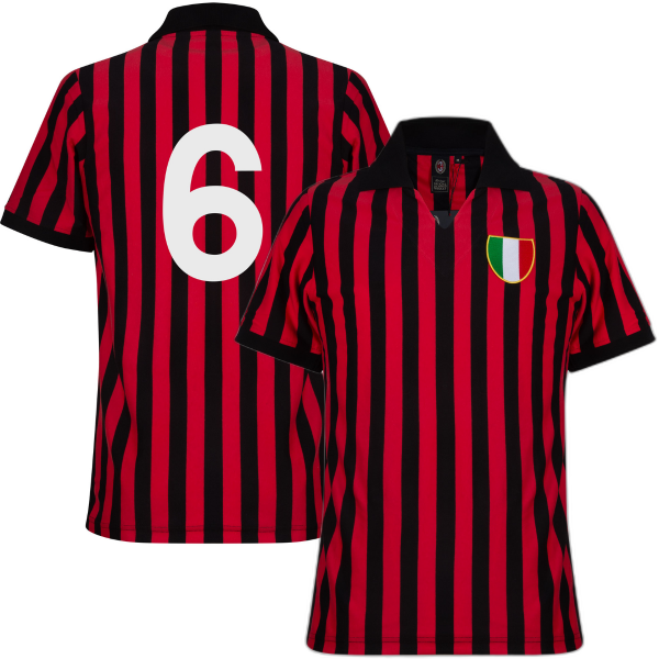 Afbeeldingen van AC Milan Retro Voetbalshirt 1962-1963 + Nummer 6 (Trapattoni)
