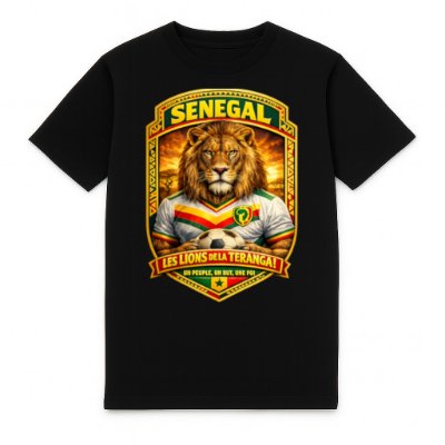 FC ELEVEN - Senegal Les Lions de la Teranga Heavy T-Shirt - Zwart