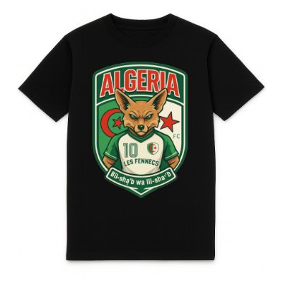 FC ELEVEN - Algerije Les Fennecs Heavy T-Shirt - Zwart