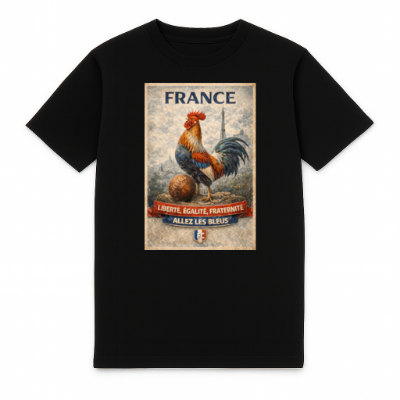 FC ELEVEN - Frankrijk Allez Les Bleus Heavy T-Shirt - Zwart