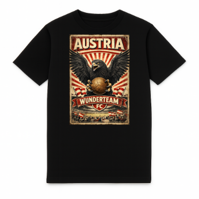 FC ELEVEN - Oostenrijk Wunderteam Heavy T-Shirt - Zwart