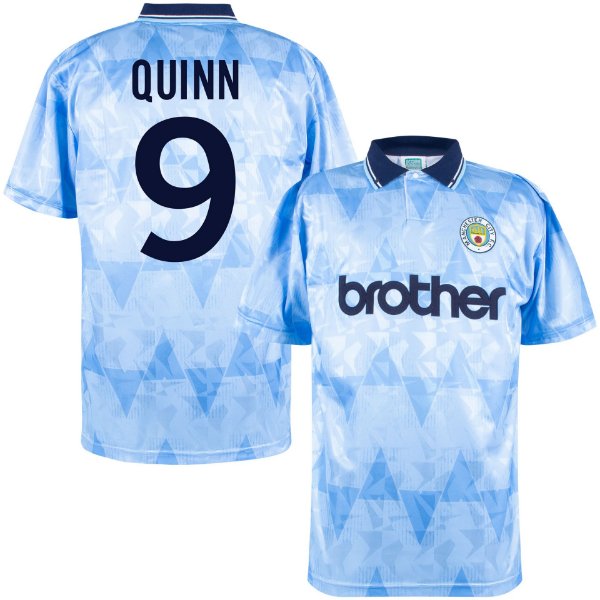 Manchester City Retro Voetbalshirt 1989-1991 + Quinn 9