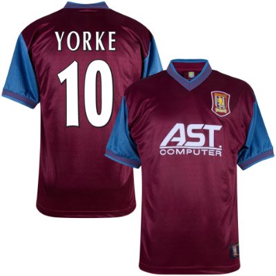 Aston Villa Retro Voetbalshirt 1997-1998 + Yorke 10