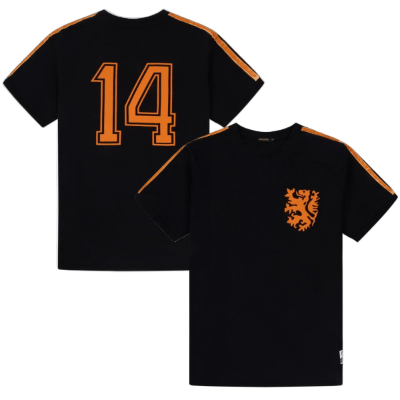 Cruyff - Holland Retro Voetbalshirt WK 1974 + Nummer 14 - Zwart