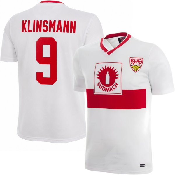 VfB Stuttgart Retro Fußballtrikot 1987-1989 + Klinsmann 9