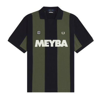 Fred Perry x Meyba - Cut N Sew Polo - Zwart/ Groen