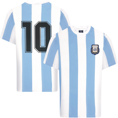 Score Draw - Argentinië Retro Voetbalshirt WK 1986 + 10 (Maradona)