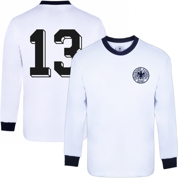 Score Draw - West Germany Retro Football Shirt World Cup 1974 + 13 (Müller)